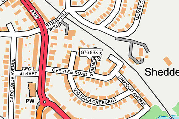 G76 8BX map - OS OpenMap – Local (Ordnance Survey)