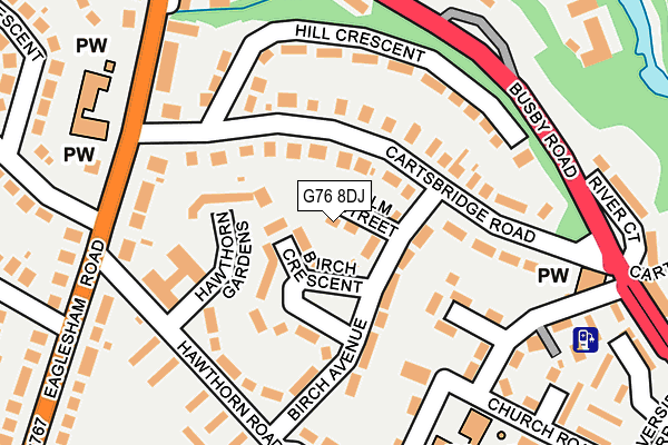 G76 8DJ map - OS OpenMap – Local (Ordnance Survey)