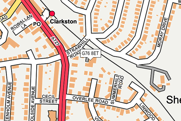G76 8ET map - OS OpenMap – Local (Ordnance Survey)