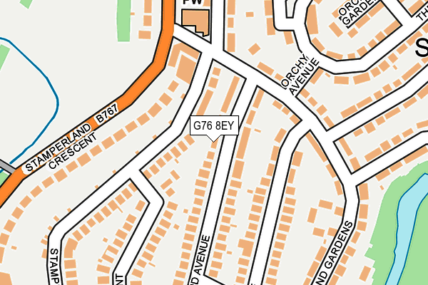 G76 8EY map - OS OpenMap – Local (Ordnance Survey)