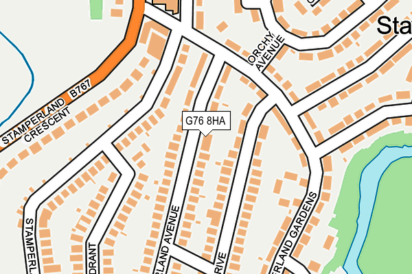 G76 8HA map - OS OpenMap – Local (Ordnance Survey)