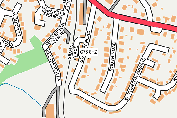 G76 8HZ map - OS OpenMap – Local (Ordnance Survey)