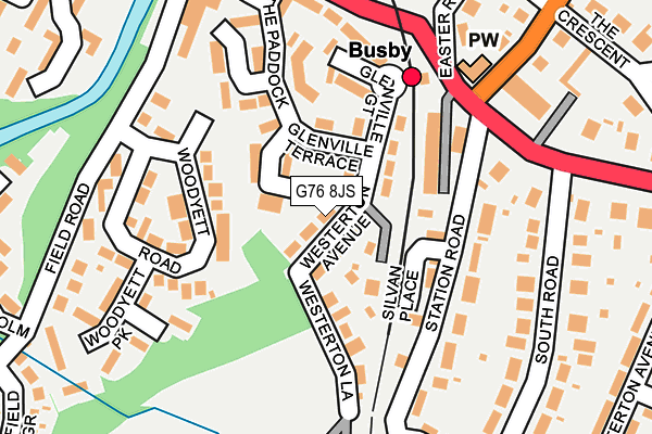 G76 8JS map - OS OpenMap – Local (Ordnance Survey)