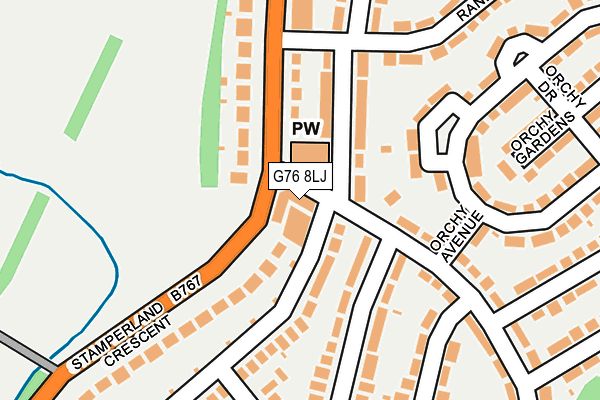 G76 8LJ map - OS OpenMap – Local (Ordnance Survey)