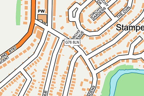 G76 8LN map - OS OpenMap – Local (Ordnance Survey)