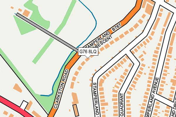 G76 8LQ map - OS OpenMap – Local (Ordnance Survey)