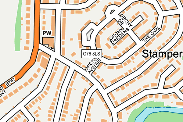 G76 8LS map - OS OpenMap – Local (Ordnance Survey)