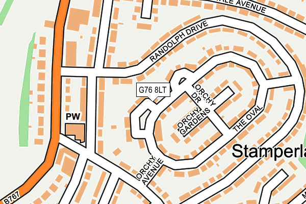 G76 8LT map - OS OpenMap – Local (Ordnance Survey)