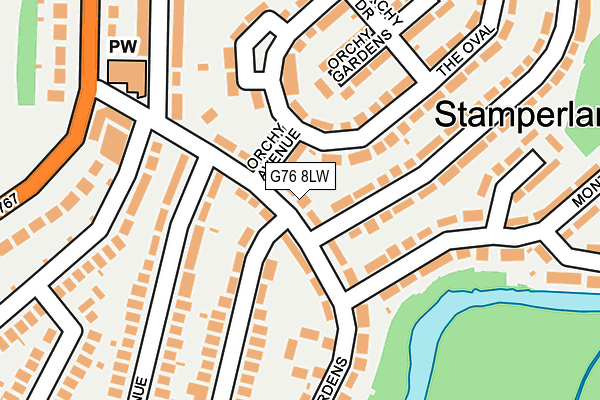 G76 8LW map - OS OpenMap – Local (Ordnance Survey)