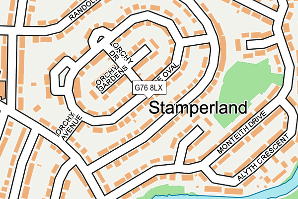 G76 8LX map - OS OpenMap – Local (Ordnance Survey)