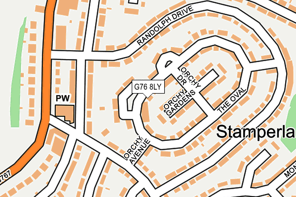 G76 8LY map - OS OpenMap – Local (Ordnance Survey)