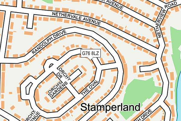 G76 8LZ map - OS OpenMap – Local (Ordnance Survey)