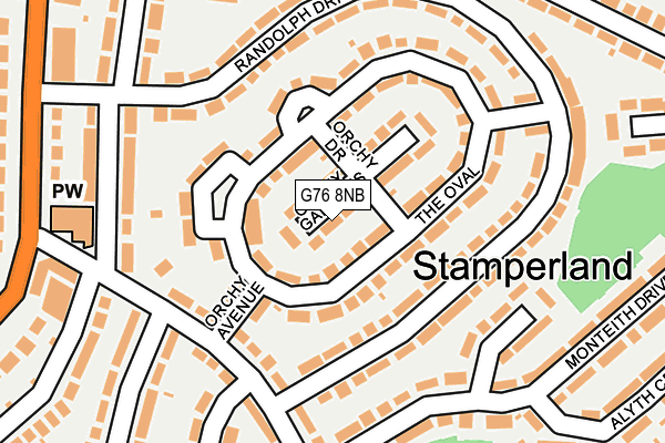 G76 8NB map - OS OpenMap – Local (Ordnance Survey)