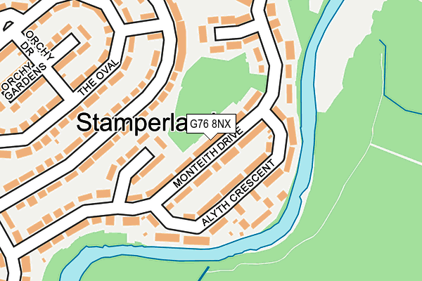 G76 8NX map - OS OpenMap – Local (Ordnance Survey)