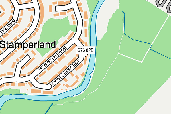 G76 8PB map - OS OpenMap – Local (Ordnance Survey)