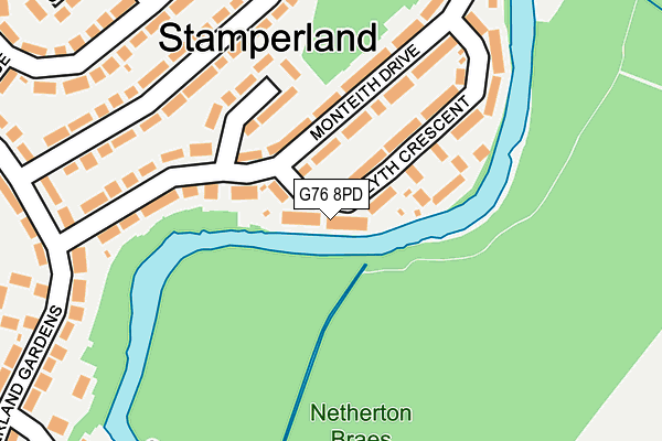 G76 8PD map - OS OpenMap – Local (Ordnance Survey)