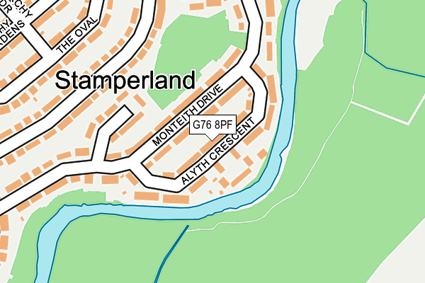 G76 8PF map - OS OpenMap – Local (Ordnance Survey)