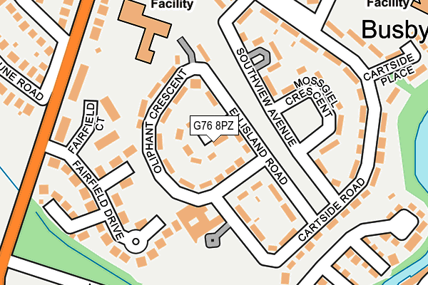 G76 8PZ map - OS OpenMap – Local (Ordnance Survey)