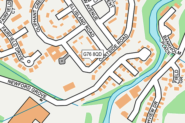 G76 8QD map - OS OpenMap – Local (Ordnance Survey)