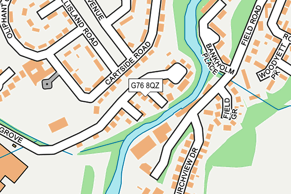 G76 8QZ map - OS OpenMap – Local (Ordnance Survey)