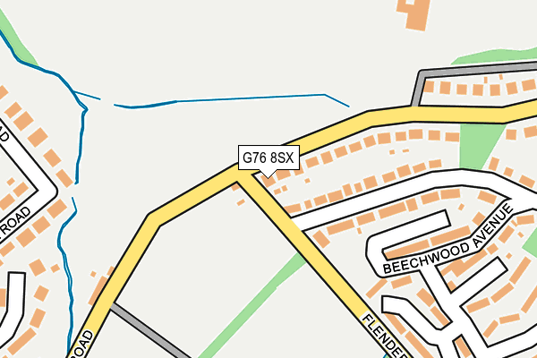 G76 8SX map - OS OpenMap – Local (Ordnance Survey)