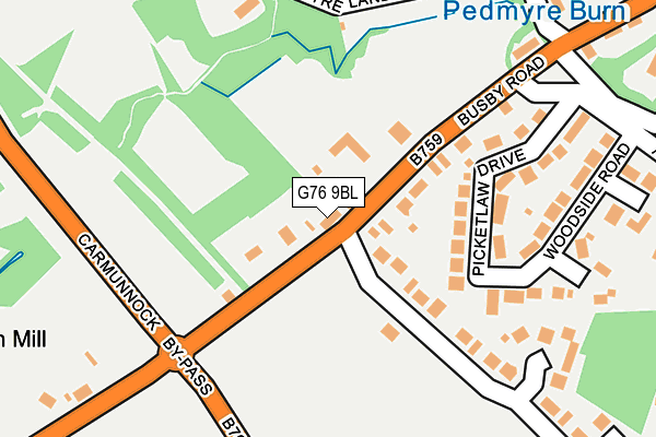 G76 9BL map - OS OpenMap – Local (Ordnance Survey)