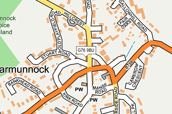 G76 9BU map - OS OpenMap – Local (Ordnance Survey)