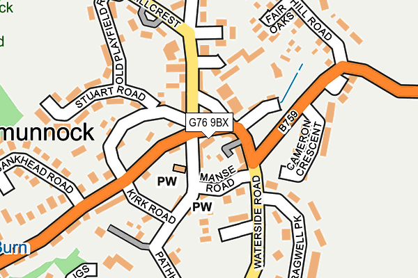 G76 9BX map - OS OpenMap – Local (Ordnance Survey)
