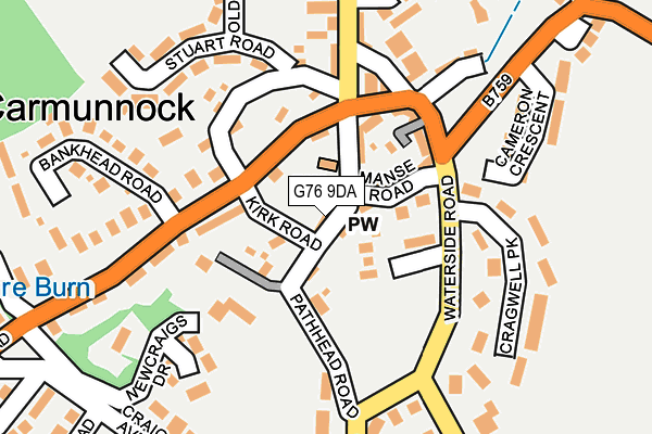 G76 9DA map - OS OpenMap – Local (Ordnance Survey)