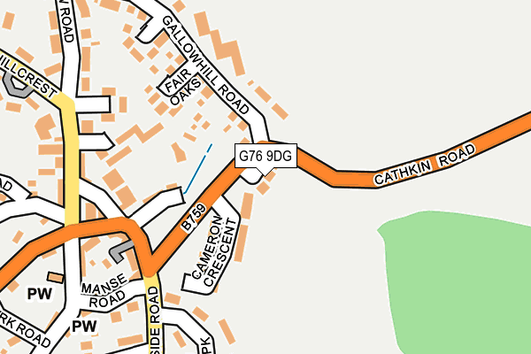 G76 9DG map - OS OpenMap – Local (Ordnance Survey)