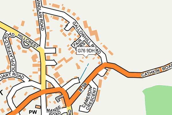 G76 9DH map - OS OpenMap – Local (Ordnance Survey)