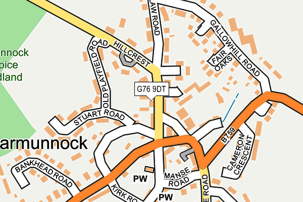 G76 9DT map - OS OpenMap – Local (Ordnance Survey)