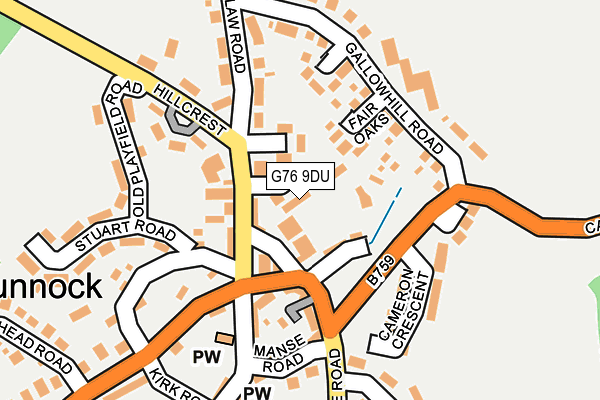 G76 9DU map - OS OpenMap – Local (Ordnance Survey)