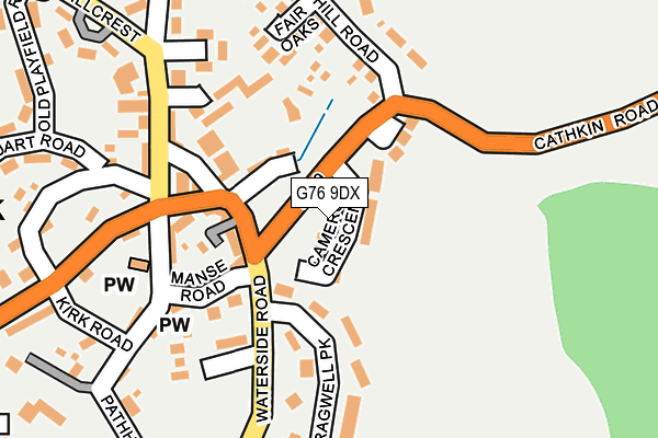 G76 9DX map - OS OpenMap – Local (Ordnance Survey)