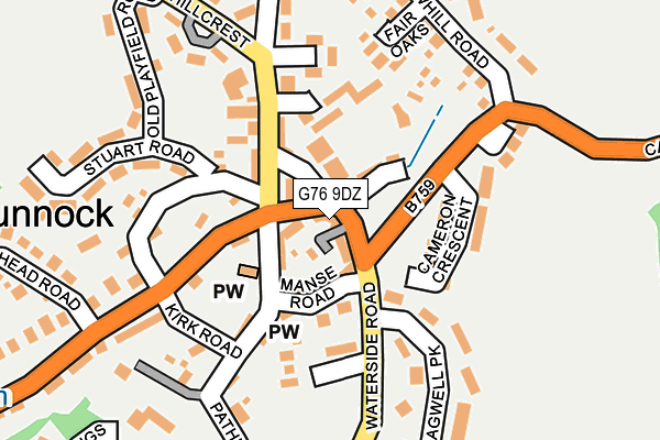 G76 9DZ map - OS OpenMap – Local (Ordnance Survey)