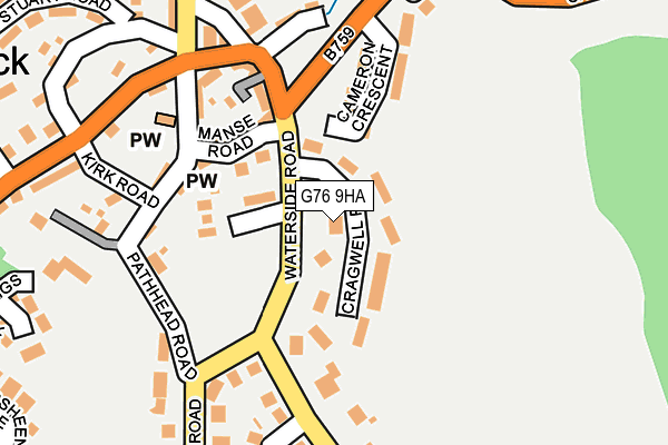 G76 9HA map - OS OpenMap – Local (Ordnance Survey)