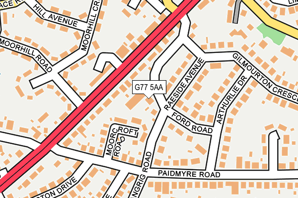 G77 5AA map - OS OpenMap – Local (Ordnance Survey)