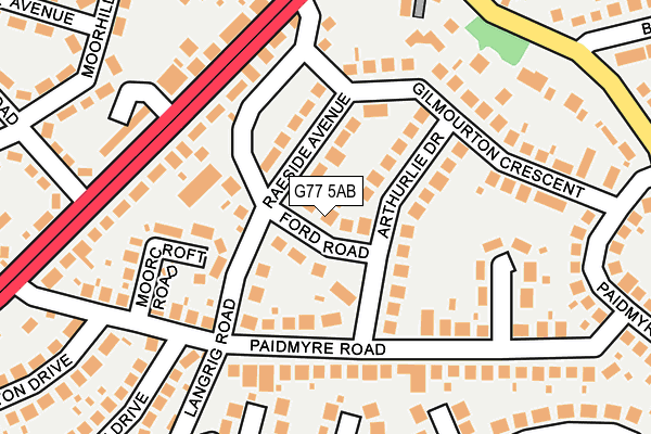 G77 5AB map - OS OpenMap – Local (Ordnance Survey)