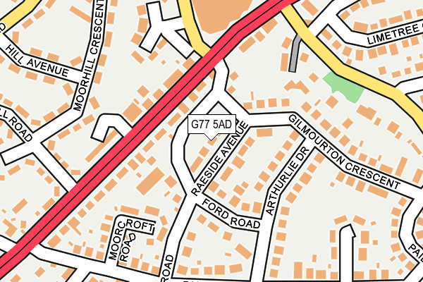 G77 5AD map - OS OpenMap – Local (Ordnance Survey)