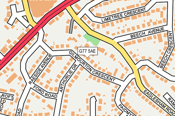 G77 5AE map - OS OpenMap – Local (Ordnance Survey)