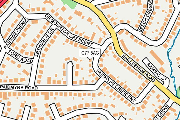 G77 5AG map - OS OpenMap – Local (Ordnance Survey)