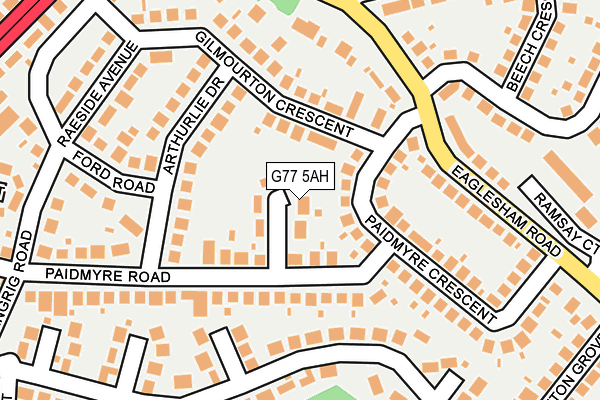 G77 5AH map - OS OpenMap – Local (Ordnance Survey)