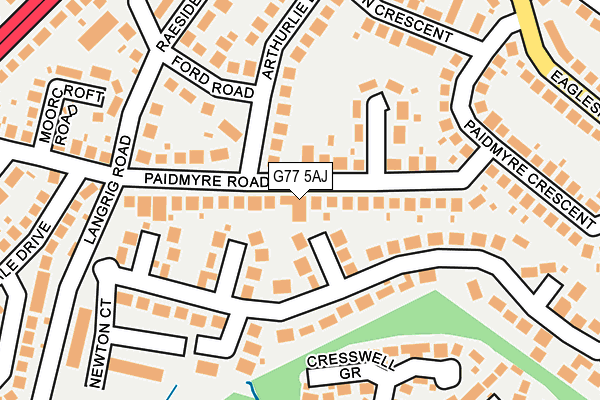 G77 5AJ map - OS OpenMap – Local (Ordnance Survey)