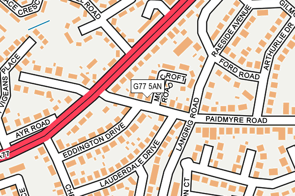 G77 5AN map - OS OpenMap – Local (Ordnance Survey)