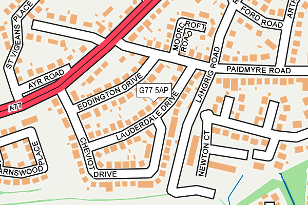 G77 5AP map - OS OpenMap – Local (Ordnance Survey)