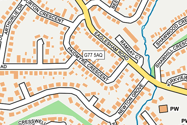 G77 5AQ map - OS OpenMap – Local (Ordnance Survey)