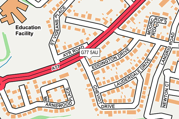 G77 5AU map - OS OpenMap – Local (Ordnance Survey)