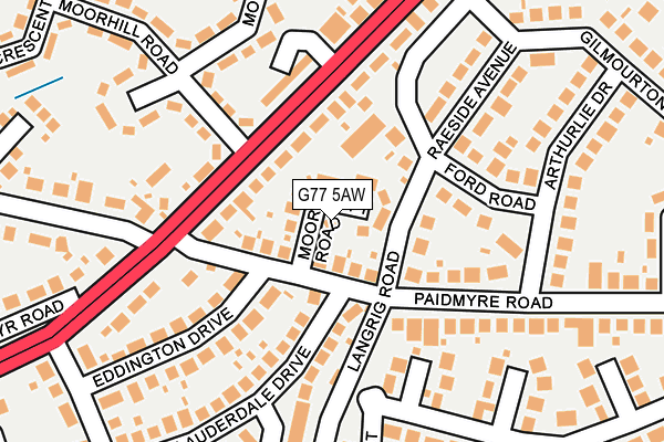 G77 5AW map - OS OpenMap – Local (Ordnance Survey)