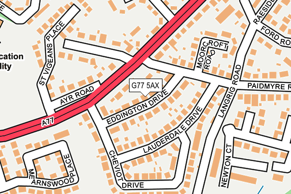 G77 5AX map - OS OpenMap – Local (Ordnance Survey)