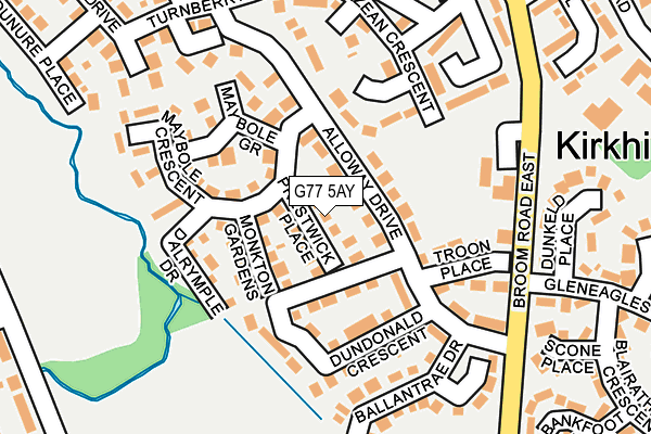 G77 5AY map - OS OpenMap – Local (Ordnance Survey)